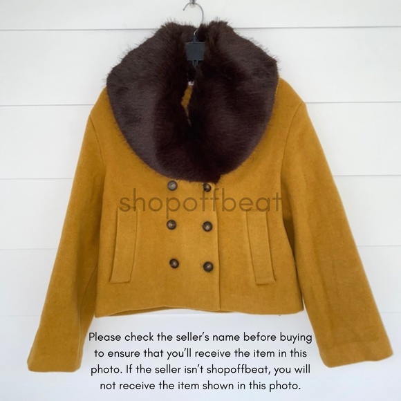 NEW Reformation Wool Blend Scarlet Jacket Mostarda XS - Picture 10 of 13